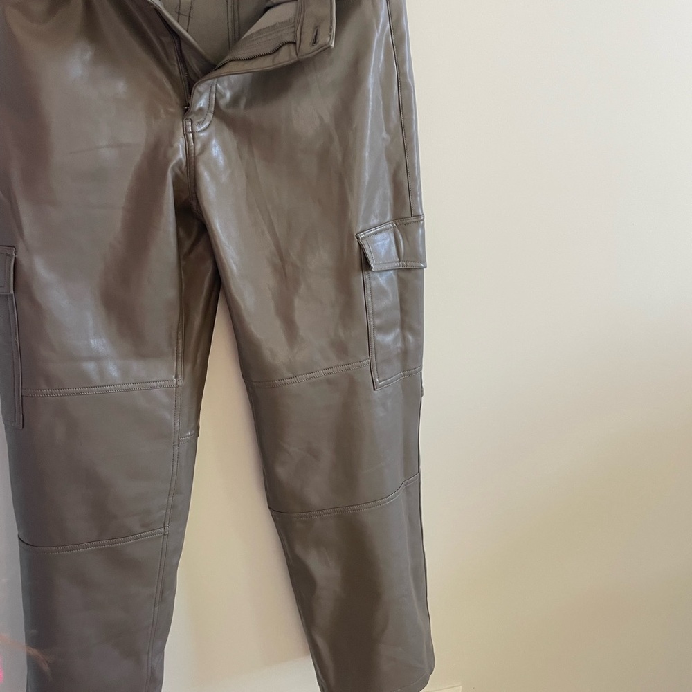 Men's Gray Leather Pants